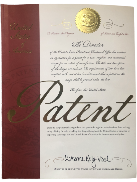 Official United States design patent certificate for D993,609 S, signed by Katherine Kelly Vidal, Director of the USPTO